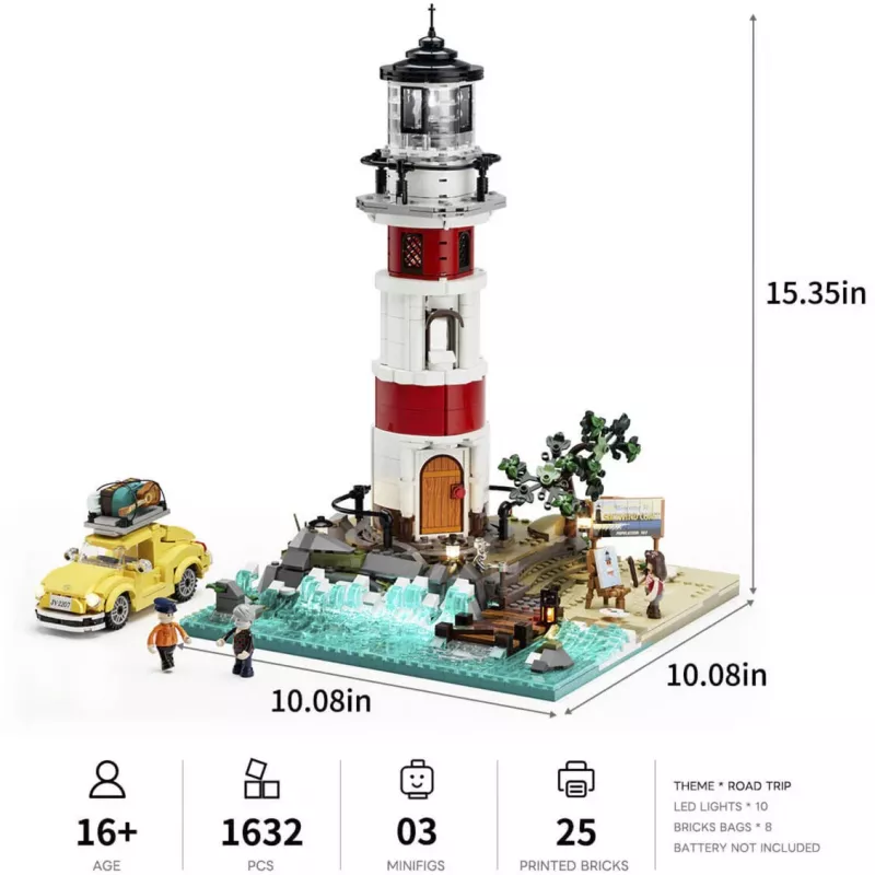 Lumibricks Sunrise Lighthouse Building Block Set mit LED-Beleuchtung
