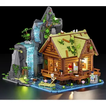Lumibricks Waterfall Hut Bausteine-Set mit LED-Beleuchtung