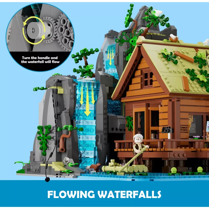 Lumibricks Waterfall Hut Bausteine-Set mit LED-Beleuchtung