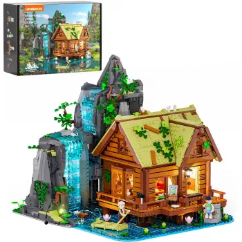 Lumibricks Waterfall Hut Bausteine-Set mit LED-Beleuchtung