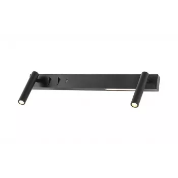 Luminaire Wall 6+6W USB LED 660lm Schwarz