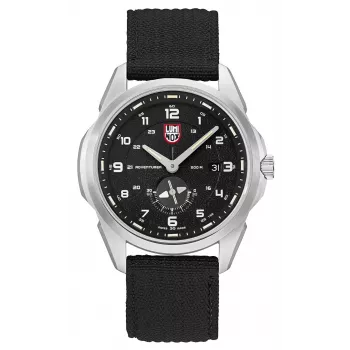 LUMINOX Herren Atacama Field Automatic 1760 Series Uhr XL.1761 - 45mm Swiss Automatic, schwarzes Zifferblatt, braunes Lederarmband