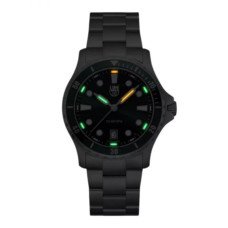LUMINOX Herrenuhr XS.0957 42mm Swiss Quarz Grünes Zifferblatt Nylonband