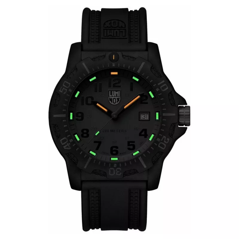 LUMINOX Herren XL.8882.F 45mm Swiss Quarz Uhr mit Carbonox-Gehäuse und schwarzem Kautschukarmband