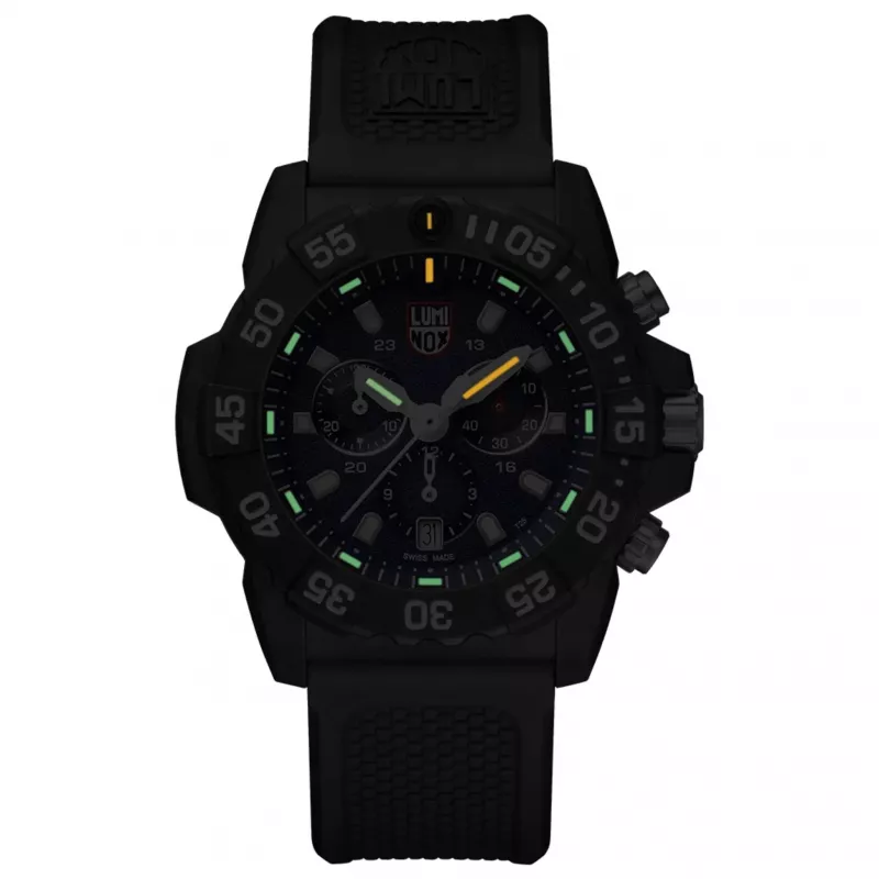 Luminox Navy SEAL Chronograph 3580 Series Herrenuhr XS.3583 45mm Carbonox Schwarz Gummi