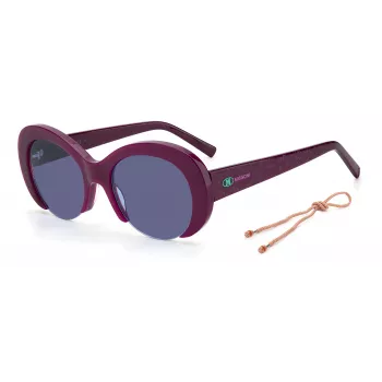 M MISSONI Damen-Sonnenbrille MMI0071SB3V - Schwarzer Acetat-Rahmen, graue Polycarbonat-Gläser, 52 mm
