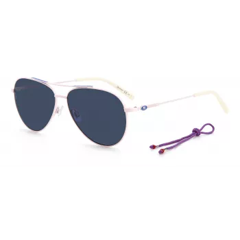 M MISSONI Damen-Sonnenbrille MMI0078S3ZJ - Schwarzer Acetatrahmen, graue Gradient-Polycarbonatgläser, 58/13/145 mm