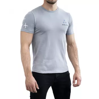 M2000 Delta T-Shirt Grau Größe S - 100% Baumwolle Rundhals