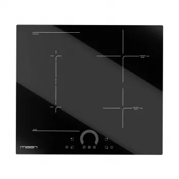 MAAN PIND604LRC1 Einbau-Induktionskochfeld mit 4 Kochzonen, Touch-Slider, PowerBoost, Timer, Kindersicherung, rahmenloses Glaskeramik, 7,4 kW, Schwarz
