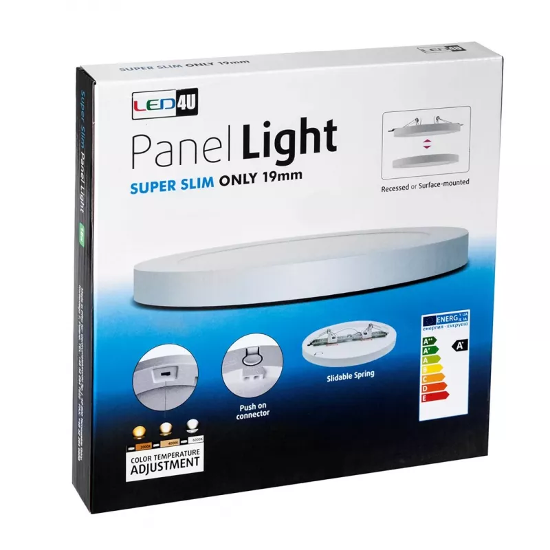 MACLEAN LED Deckenpanel 7in1 Unterputz Ultra Slim 30W 3 Farben (WW, NW, CW) Led4U LD142 mit Mikrowellensensor und eingebautem Netzteil