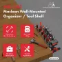 MACLEAN MC-141 Wandmontierter Werkzeug-Organizer mit 20 Behältern und 11 Haken, Schwarz/Rot, 800x400x195 mm