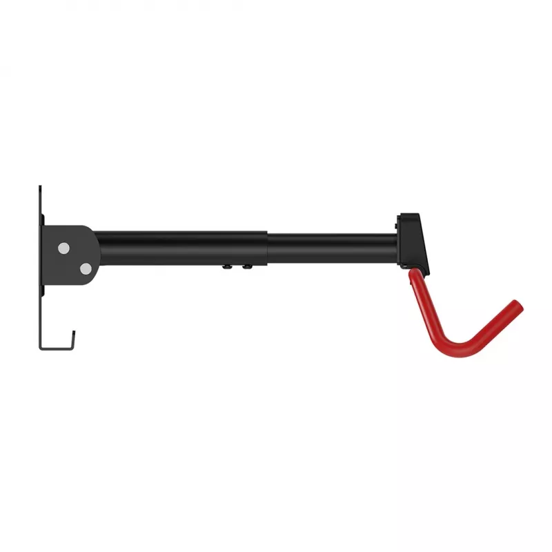 MACLEAN MC-172 Horizontaler Wandmontierter Fahrradträger, Stahl, 30 kg Belastung, Verstellbarer Winkel, Klappbar, Schwarz