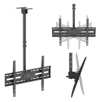 MACLEAN MC-173 Deckenhalterung für 37–86 inch Fernseher, 50 kg, VESA 600x400, Neigbar & Schwenkbar, Schwarz