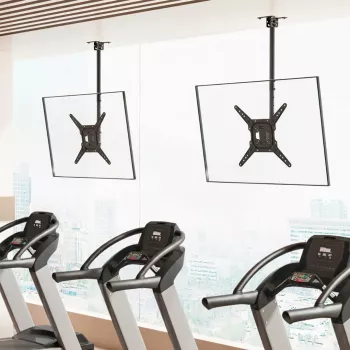 Maclean MC-174 Deckenhalterung für 23-55 Zoll Fernseher, 35 kg, VESA 400x400, Schwarz