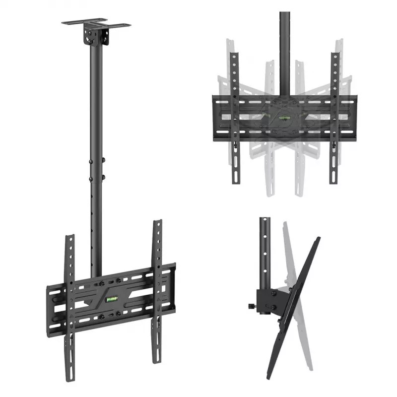 MACLEAN MC-175 Deckenhalterung für 37–75 Zoll Fernseher, 50 kg, VESA 400x400, Schwarz