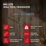 Maclean MC-178 Wandmontierter Stahl-Werkzeugorganisator, 136 kg Belastung, 816 mm breit, Lochwand-Paneel