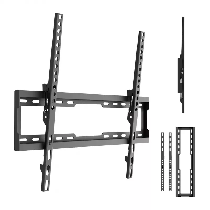 MACLEAN MC-188 TV-Wandhalterung, max. VESA 600x400, 37-86 Zoll, bis 45 kg, schwarz, Neigung 0°–8°