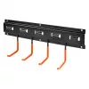 MACLEAN MC-193 Wandmontierter Gartengeräte-Organizer mit 5 Auto-Griffhaltern und 6 klappbaren Haken, ABS-Kunststoff, Grau/Schwarz