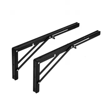 MACLEAN MC-195 Klappbarer Wandregalträger Paar Weiß Stahl 60kg