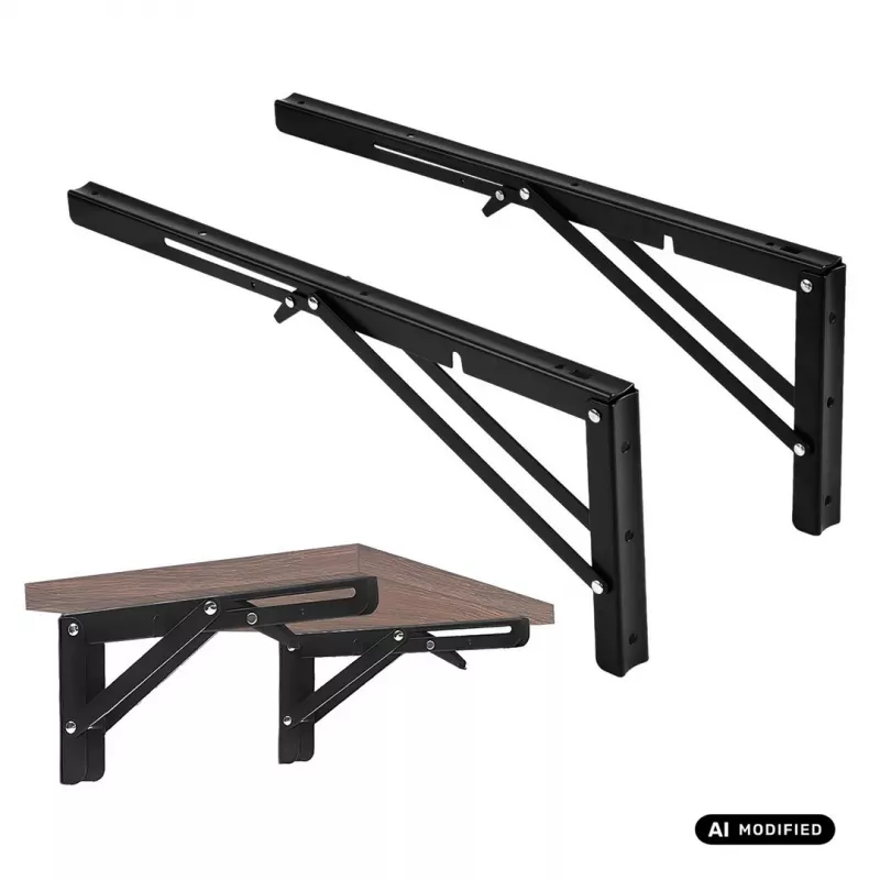 MACLEAN MC-196 Klappbarer Wandregalträger 300mm 60kg Weiß pulverbeschichteter Stahl