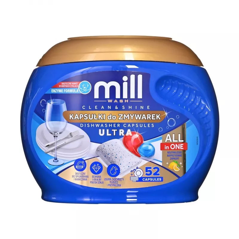 MADONIS Mill Geschirrspülmittel-Set - 3 Teile (Zitronen-Spülmittel, Geschirrspülmaschinen-Flüssigkeit, Salz)