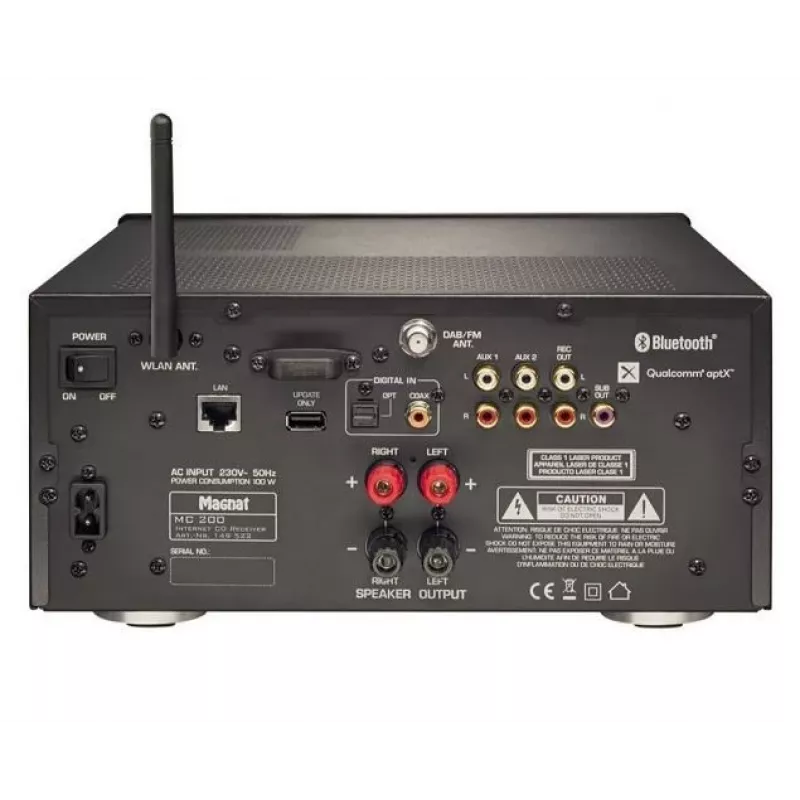 MAGNAT MC-200 Stereo-Verstärker mit Bluetooth 5.0, Wi-Fi, DAB+ und Phono-MM-Eingang