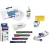 MAGNETOPLAN HOLTZ 12299 Whiteboard-Zubehörset - Mehrfarbig (Schwarz, Blau, Grün, Rot) mit Markern, Magneten, Radierer, Reinigungstuch und Reinigungsflüssigkeit