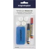 MAGNETOPLAN HOLTZ 37102 Whiteboard-Zubehörset – Magnetischer Radierer, 4 Magnete, 4 Marker (Schwarz/Rot)