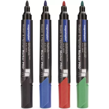 MAGNETOPLAN HOLTZ Board- & Flipchart-Marker-Set, Rundspitze, verschiedene Farben, 10er-Pack (12281)