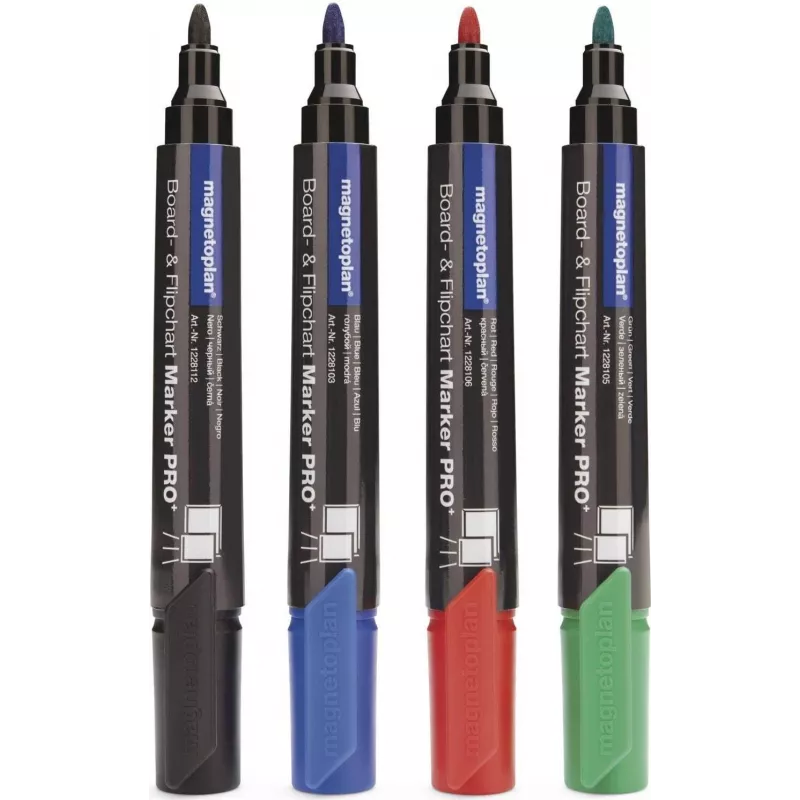 MAGNETOPLAN HOLTZ Board- & Flipchart-Marker-Set, Rundspitze, verschiedene Farben, 10er-Pack (12281)