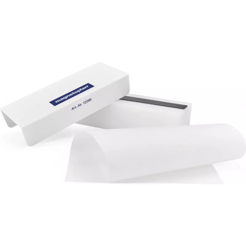 MAGNETOPLAN HOLTZ Magnetischer Whiteboard-Radierer mit austauschbarem Papier, Grau (12295)