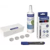 MAGNETOPLAN HOLTZ Magnetoplan 12299N Whiteboard-Zubehörset – 4 trocken abwischbare Marker, 250 ml Reinigungsflüssigkeit, magnetischer Radierer, 10 Tücher, Schwarz