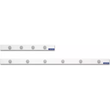 MAGNETOPLAN HOLTZ magnetoplan Magnetstreifen-Set, 1000 x 50 mm, weißer selbstklebender Magnetstreifen + 6 graue runde Magnete (16271M)