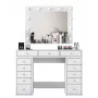 Schminktisch Kalune Design BJ119 - 2895 Weiß, Holzwerkstoff, mit LED-Spiegel