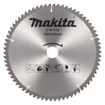 MAKITA Kreissägeblatt 260x30x70T TCT ATB Feinschnitt Holz