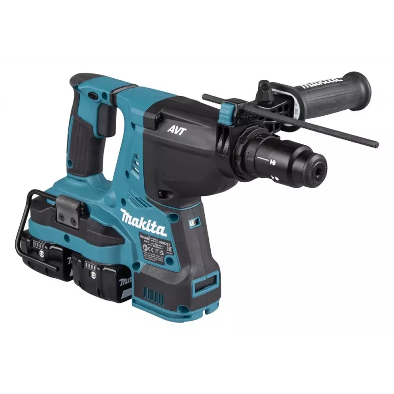 Makita DHR281PT2J 36V (2x18V) Bürstenloser SDS-Plus Bohrhammer-Set mit 2x5,0Ah Akkus, Doppelladegerät & Makpac-Koffer