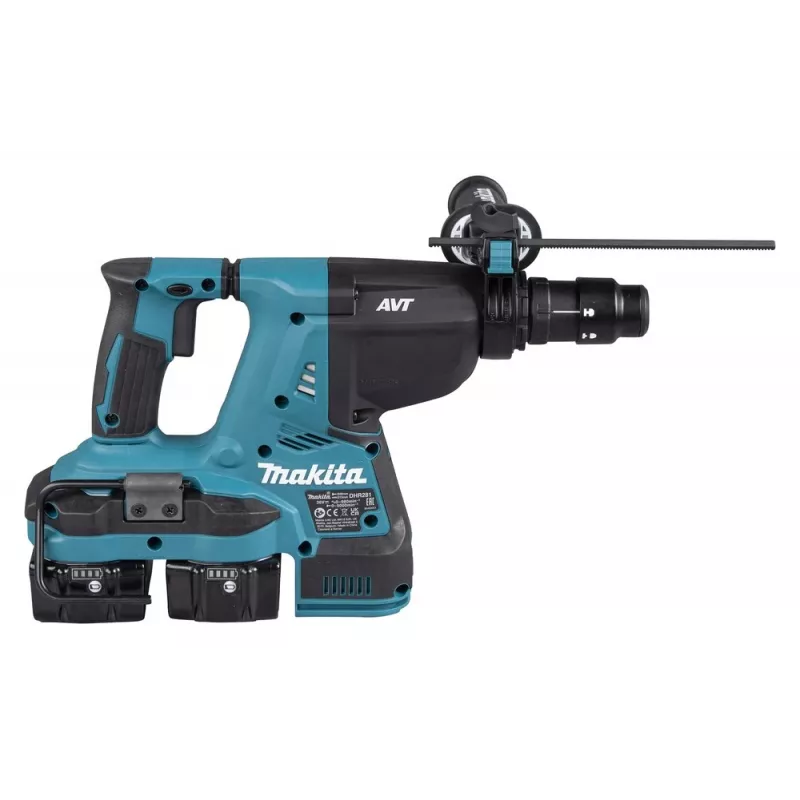 Makita DHR281PT2J 36V (2x18V) Bürstenloser SDS-Plus Bohrhammer-Set mit 2x5,0Ah Akkus, Doppelladegerät & Makpac-Koffer