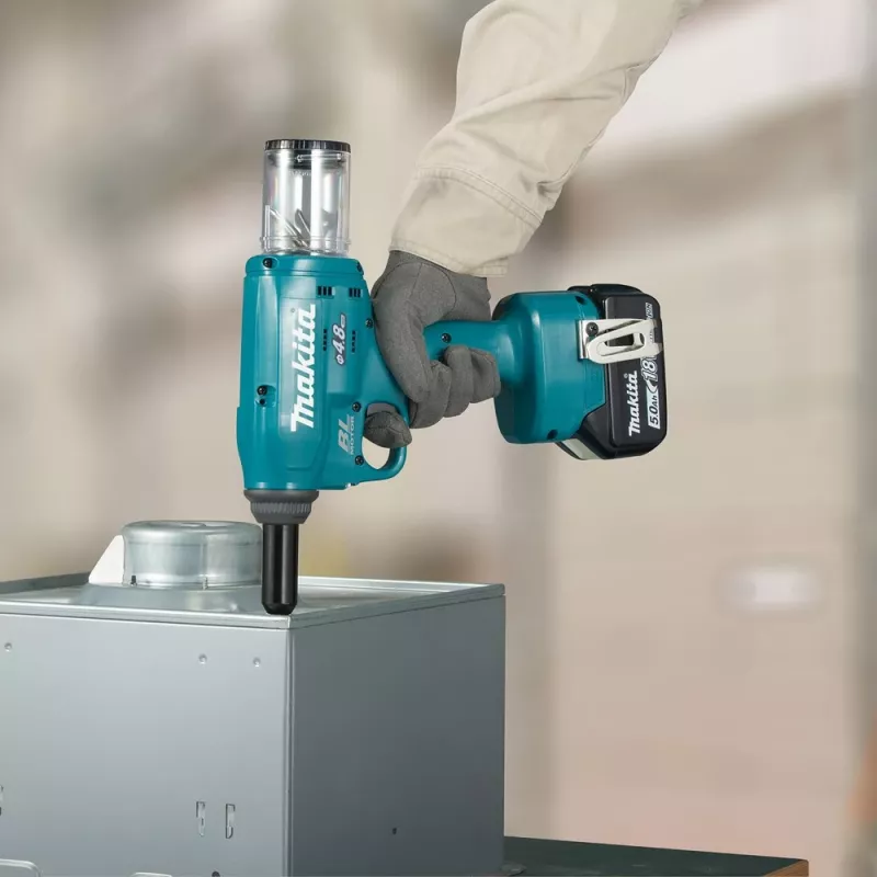 Makita DRV150ZJ 18V LXT Brushless Akku-Nietgerät (nur Gerät, 10 kN, 2,4-4,8 mm, Makpac-Koffer)