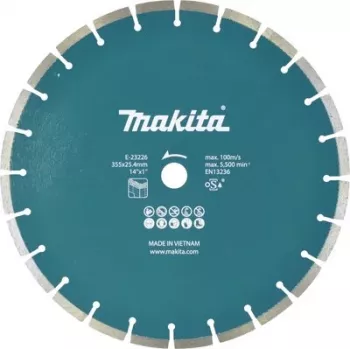 Makita E-23226 Diamanttrennscheibe 355 mm x 25,4 mm Bohrung, segmentiert, für Beton, Mauerwerk, Stein