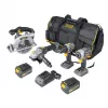 Makita NEUES 4-TEILIGES WERKZEUGSET 18V LXT Bürstenloser Kombi-Kit (2x4,0Ah)