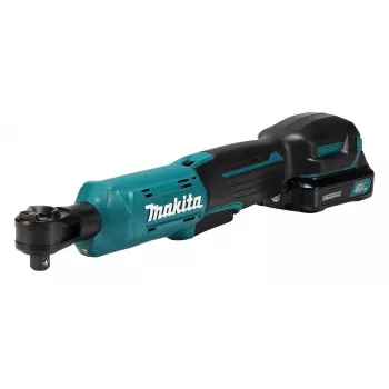Makita WR100DSA 12V CXT Akku-Ratschenschlüssel-Set 1/4 Zoll & 3/8 Zoll Antrieb, 47,5 Nm, 2,0 Ah Akku, Ladegerät, LED-Licht