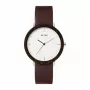 MAM MAM628 Unisex Watch 39mm Teak Wood Case Black Leather Strap
