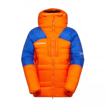 Mammut Eiger Nordwand Pro Down Parka Herren – Eiger Orange / Eiger Blue, 800-Fill Gänsedaune, Pertex Quantum
