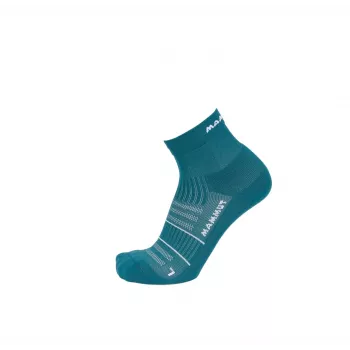 Mammut Trail Running Targeted Cushion Quarter Socken – Tiefes Petrol/Weiß (Unisex, EU 44-46)