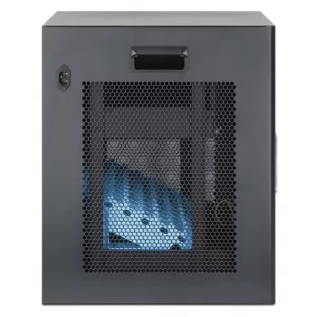 Manhattan 10-Bay Laptop-Ladenschrank Desktop über AC-Adapter (EU) – abschließbarer Stahlwagen für Laptops bis 16 Zoll, iPads, MacBooks, Chromebooks