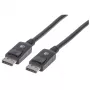 Manhattan DisplayPort 1.2 Kabel, 4K@60Hz, 2m, Stecker auf Stecker, mit Verriegelung, vollständig abgeschirmt, schwarz, lebenslange Garantie, Polybeutel
