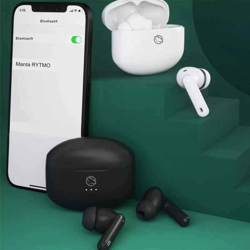 Manta MTWS008W Rytmo White True Wireless Bluetooth 5.0 Earbuds mit Ladecase