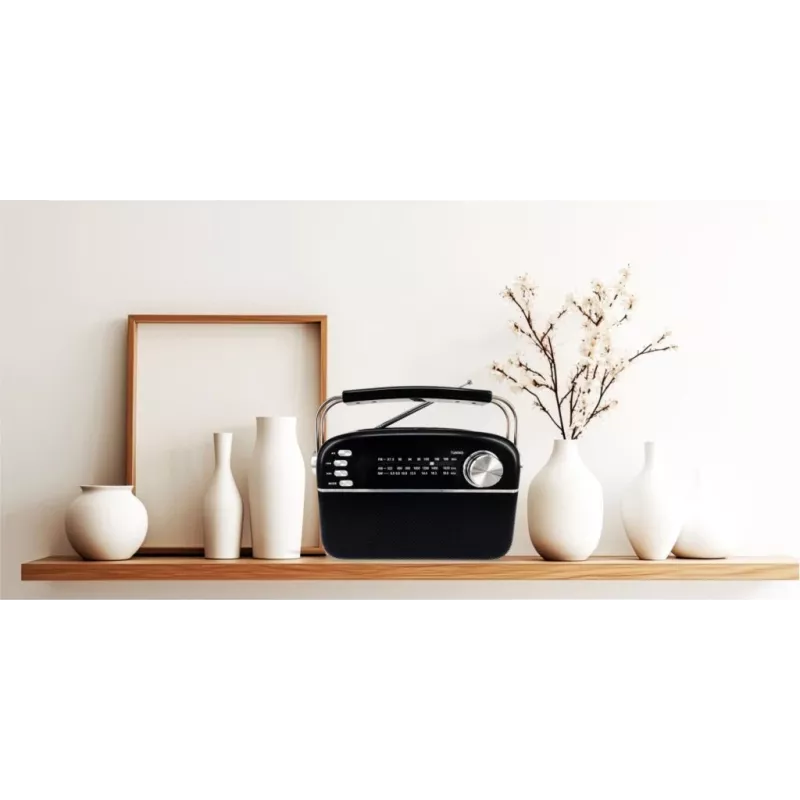 Manta RDI918B Tragbarer CD-Player mit FM-Radio, MP3-Wiedergabe, USB- und AUX-Eingang, Schwarz