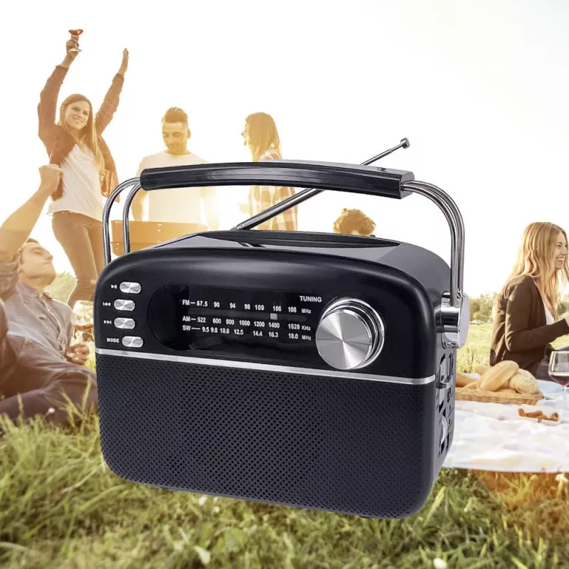 Manta RDI918B Tragbarer CD-Player mit FM-Radio, MP3-Wiedergabe, USB- und AUX-Eingang, Schwarz