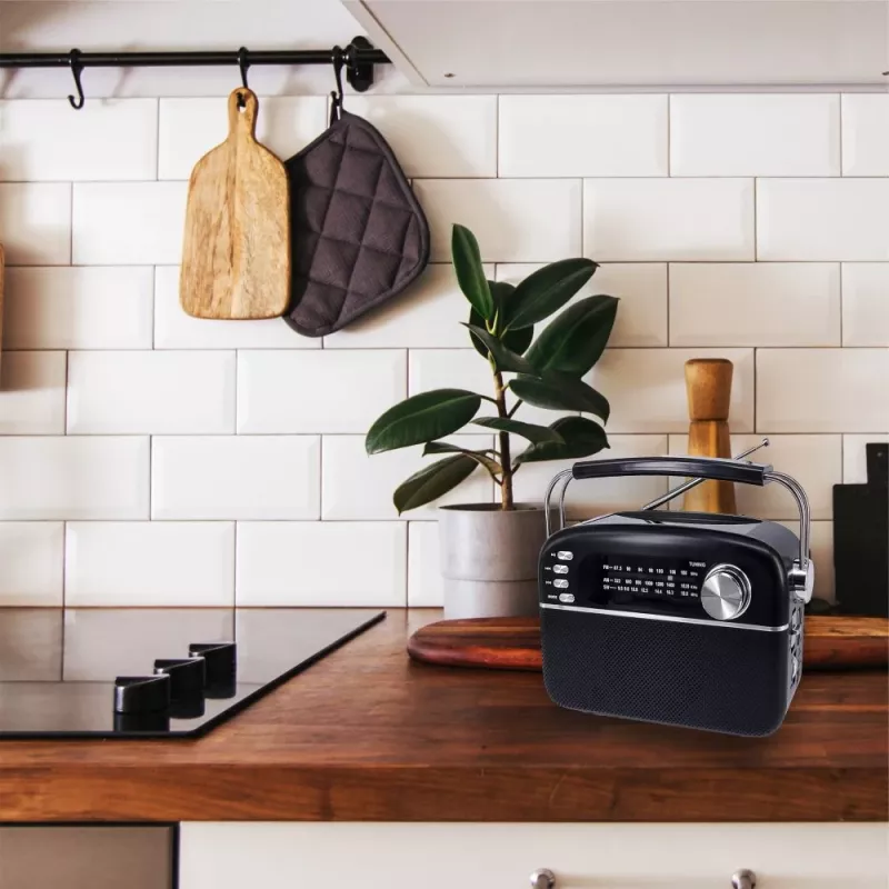 Manta RDI918B Tragbarer CD-Player mit FM-Radio, MP3-Wiedergabe, USB- und AUX-Eingang, Schwarz